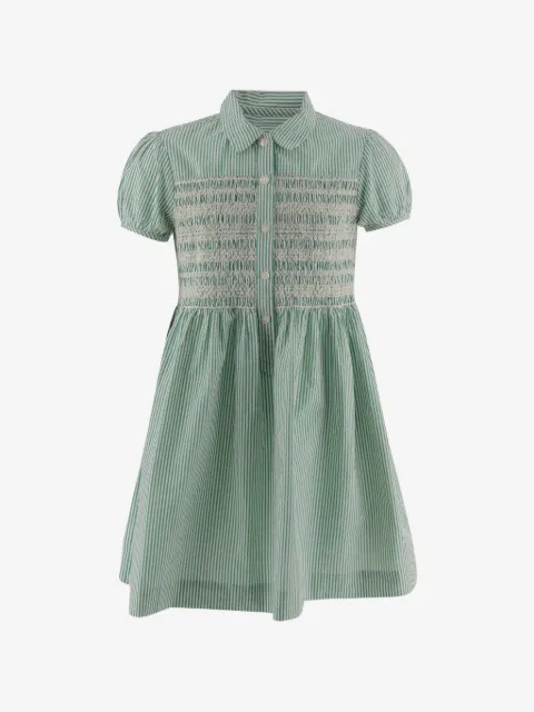 POLO RALPH LAUREN KIDS vestido fruncido con motivo de rayas