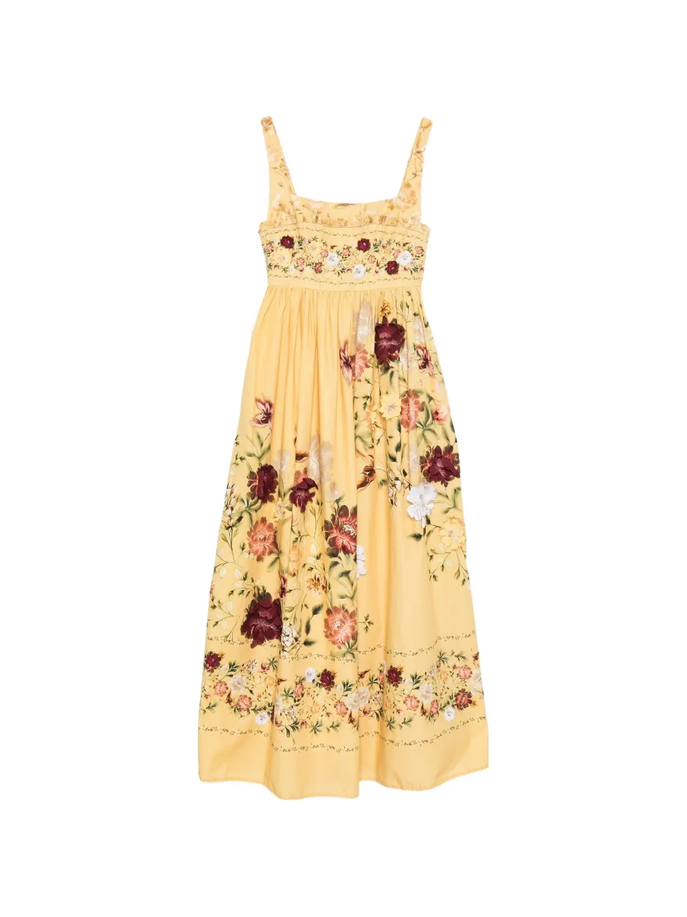 Agua By Agua Bendita floral-detail midi dress - Giallo