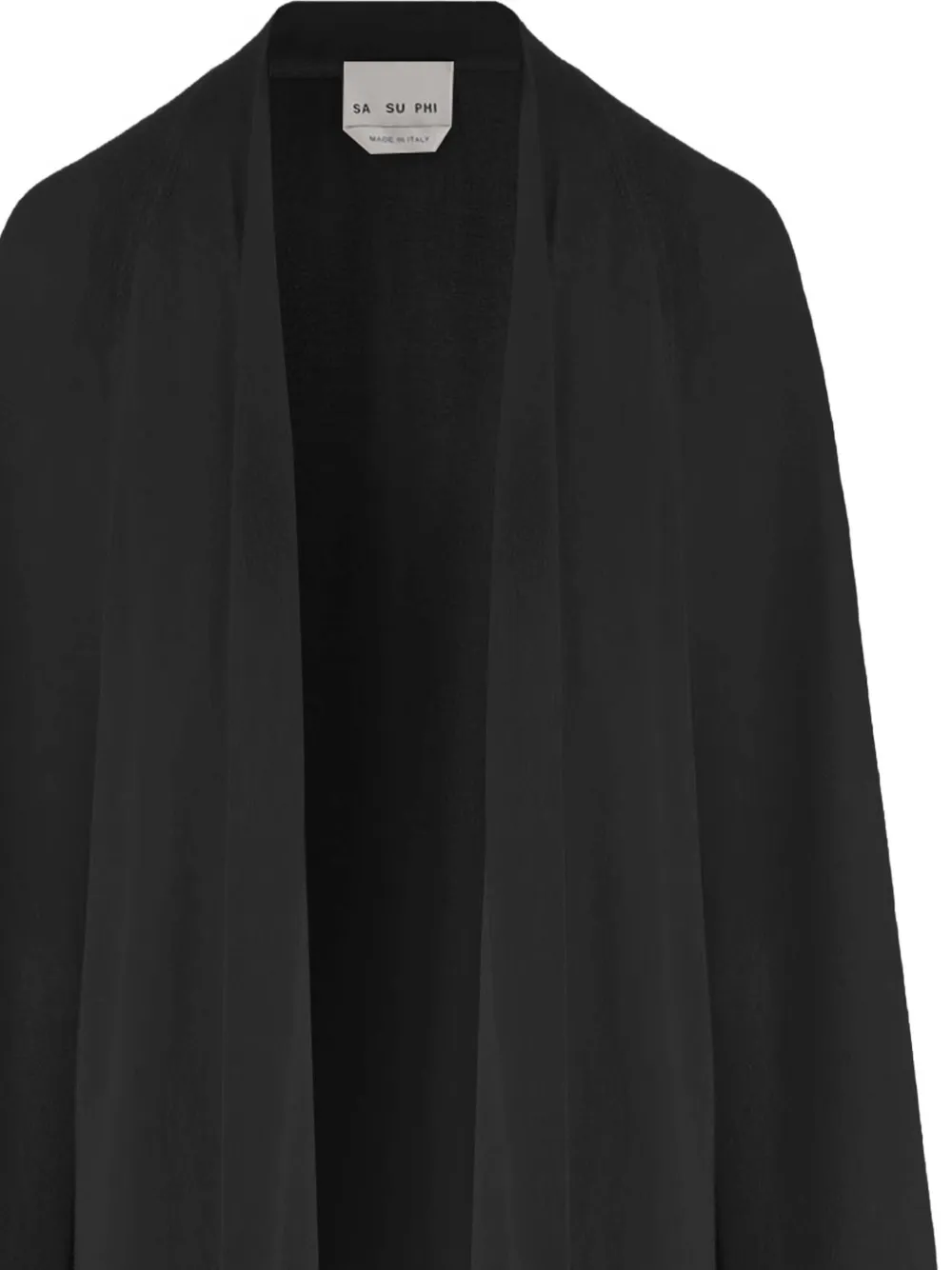  Sa Su Phi Open-front Long-sleeve Coat - Black 