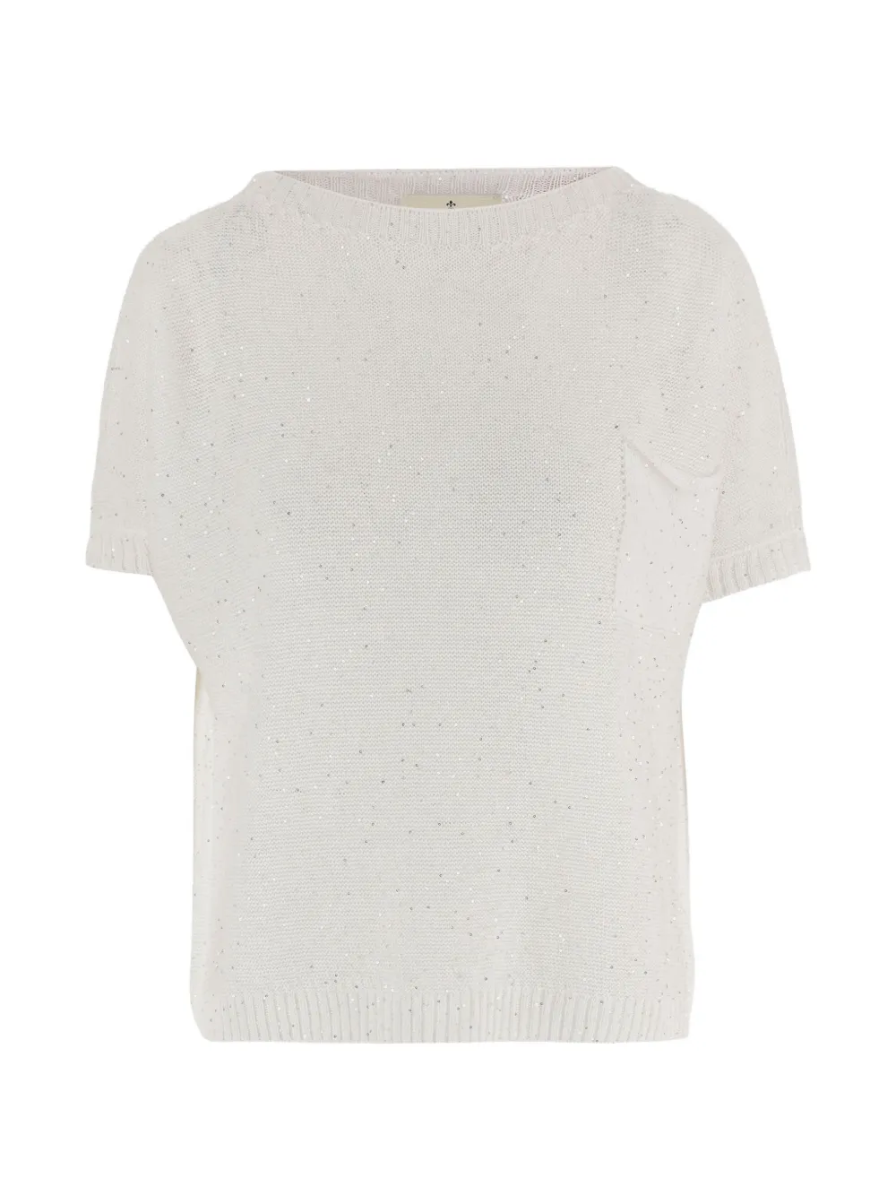 Bruno Manetti Crew-neck Sequined Sweater In Neutral