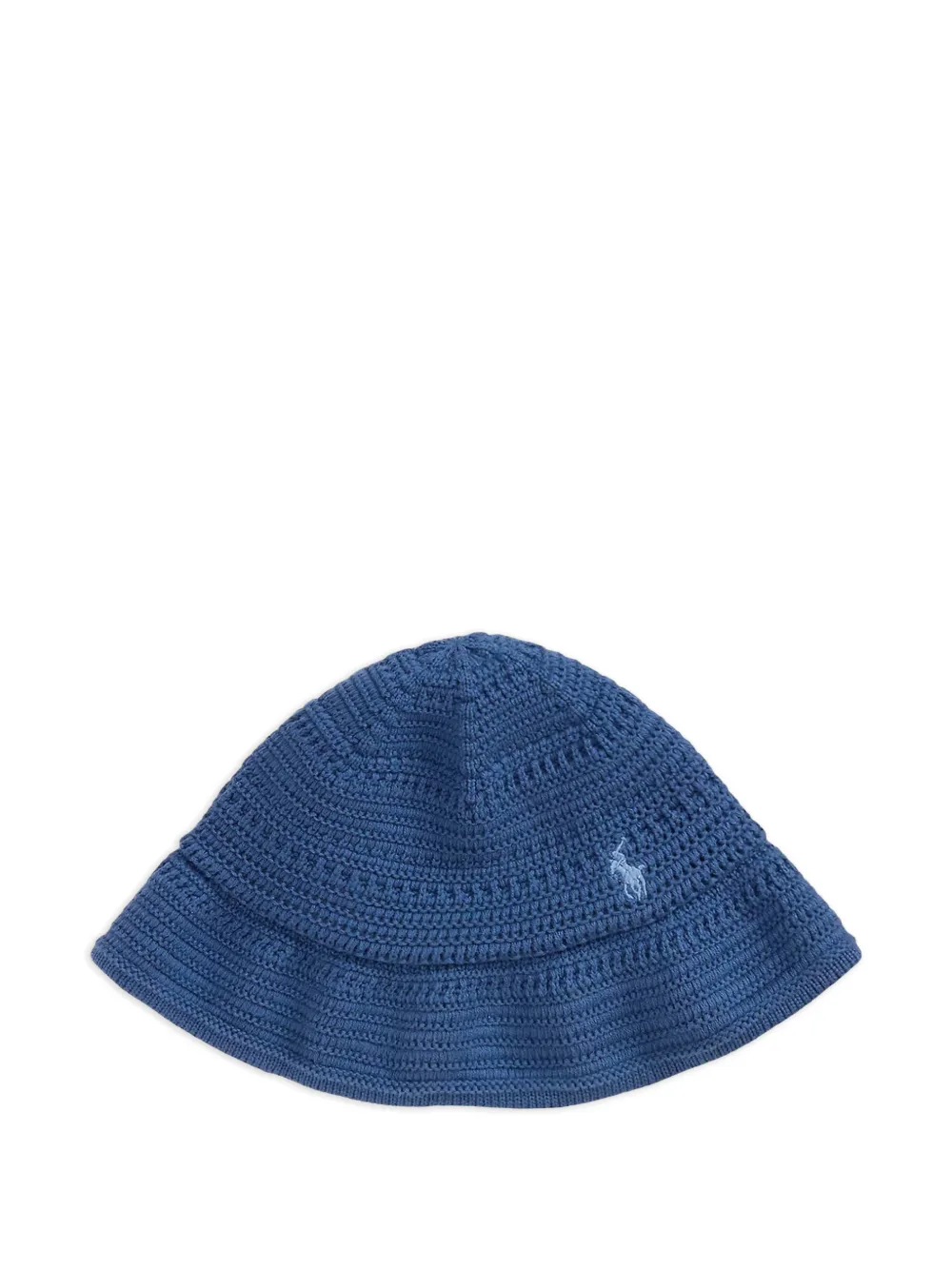 POLO RALPH LAUREN KIDS crocheted embroidered sun hat - Blu