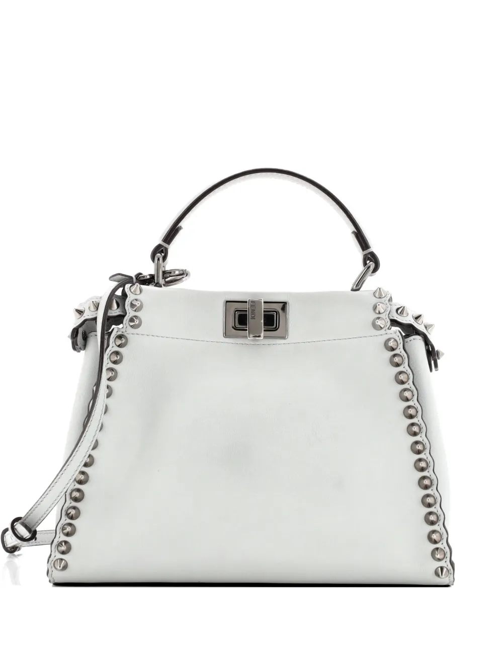 Fendi Pre-Owned Peekaboo Bag Leather with Studded Detail Mini satchel - Blu