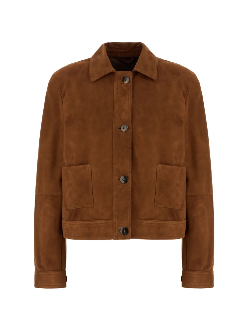 Max Mara buttoned leather jacket - Marrone