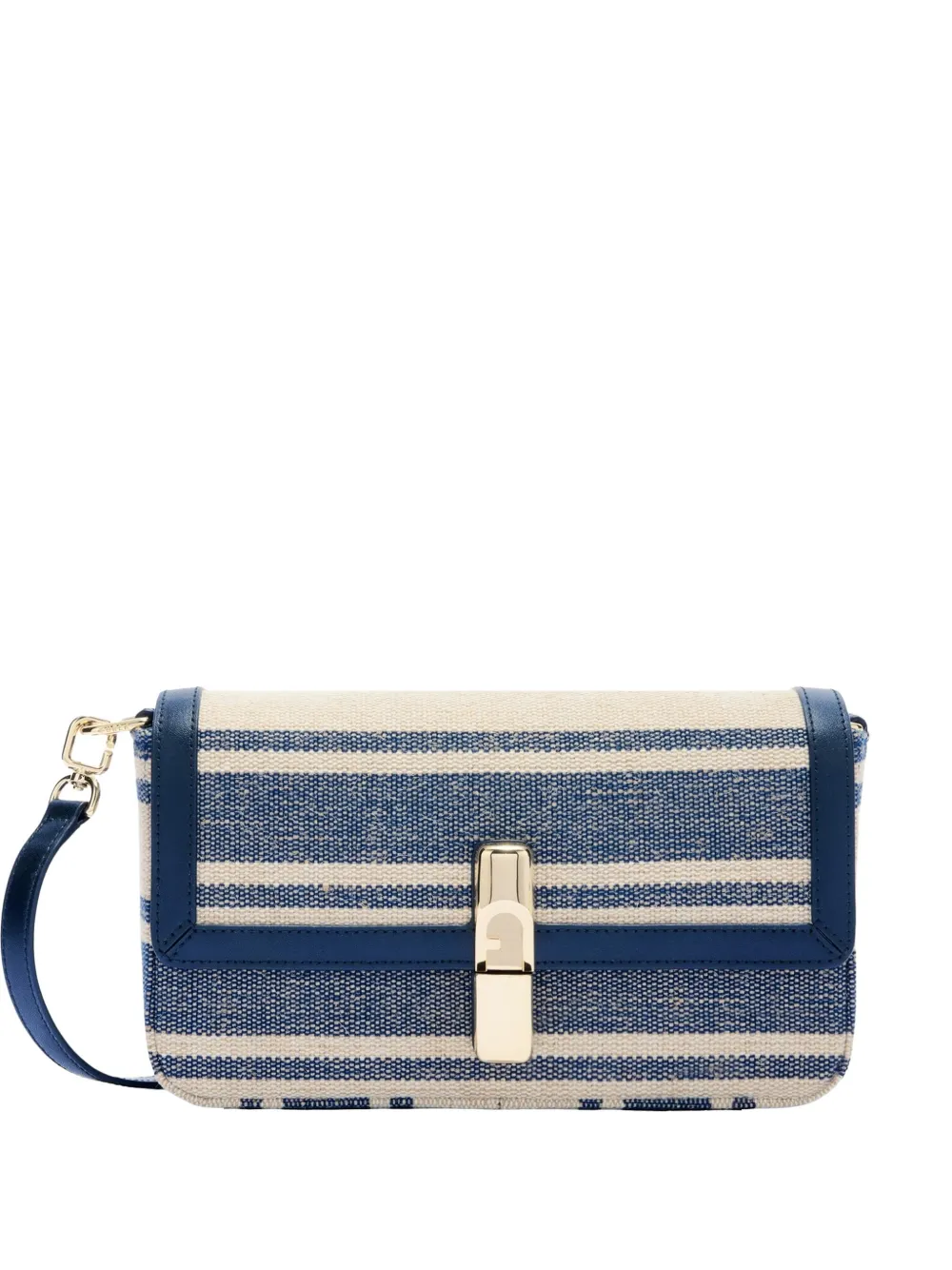 Furla small Iride striped crossbody bag - Blu