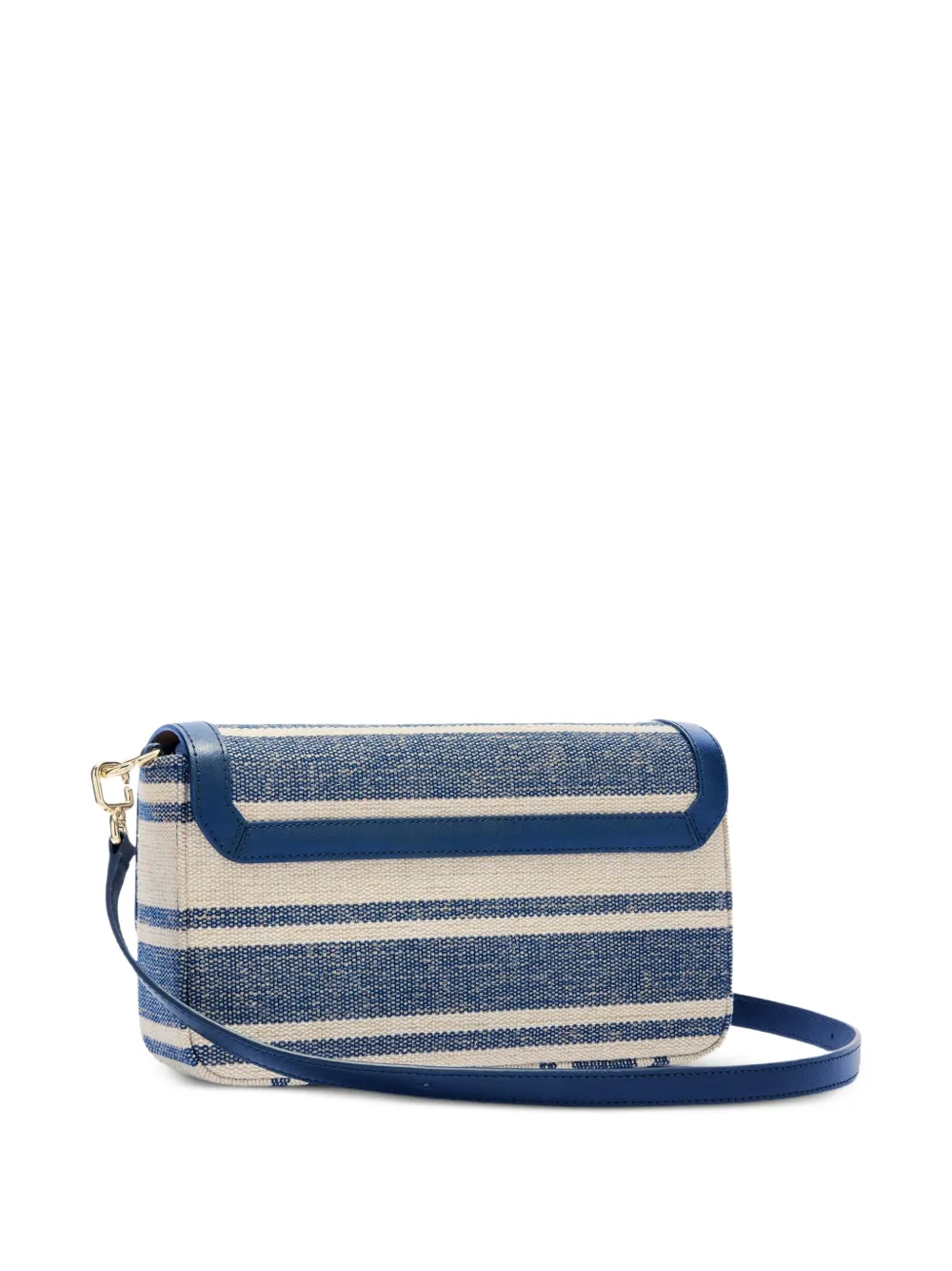 Furla Kleine Iride gestreepte crossbodytas Blauw