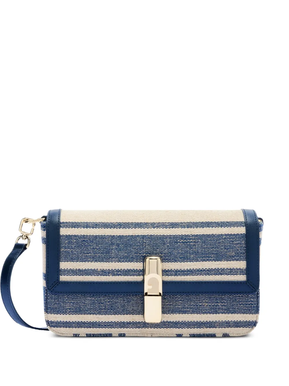 Furla small Iride striped crossbody bag - Blu