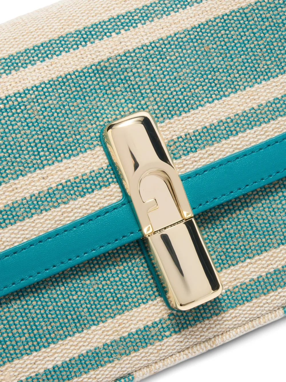 Furla Iride gestreepte tas met draaislot Blauw