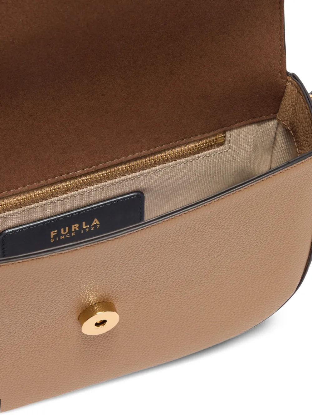 Furla Moonlight S leren schoudertas Beige