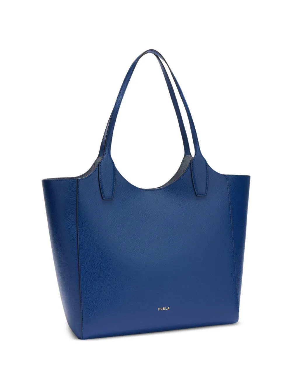 Furla Lea M leren shopper met klep Blauw