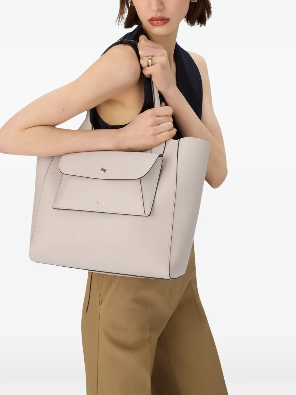  Furla Medium Lea Tote Bag - Neutrals 