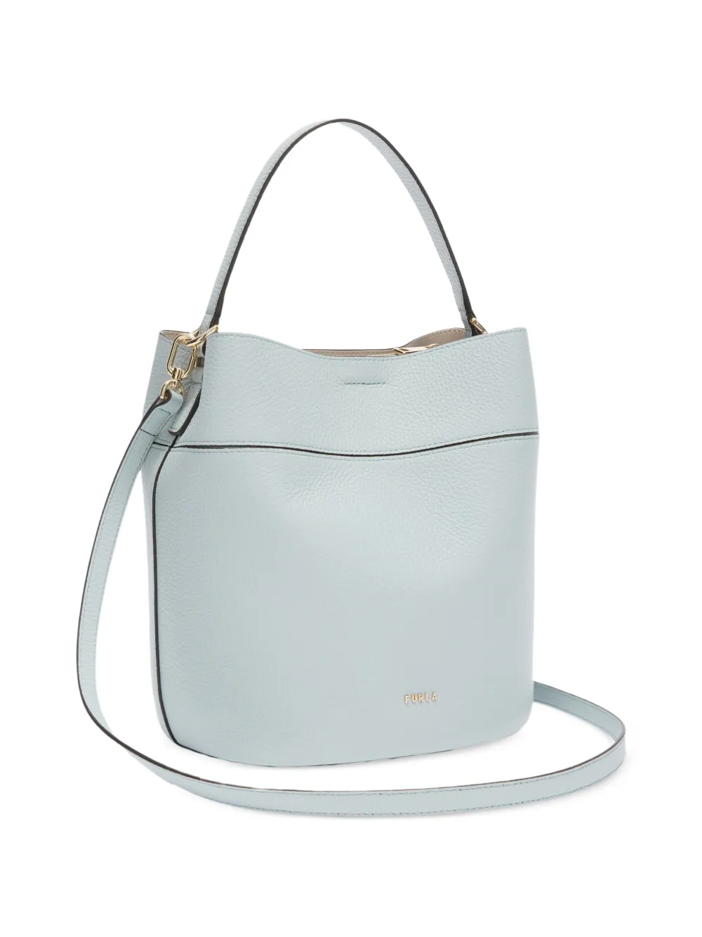Furla Amelia leren bucket-tas met slot Blauw