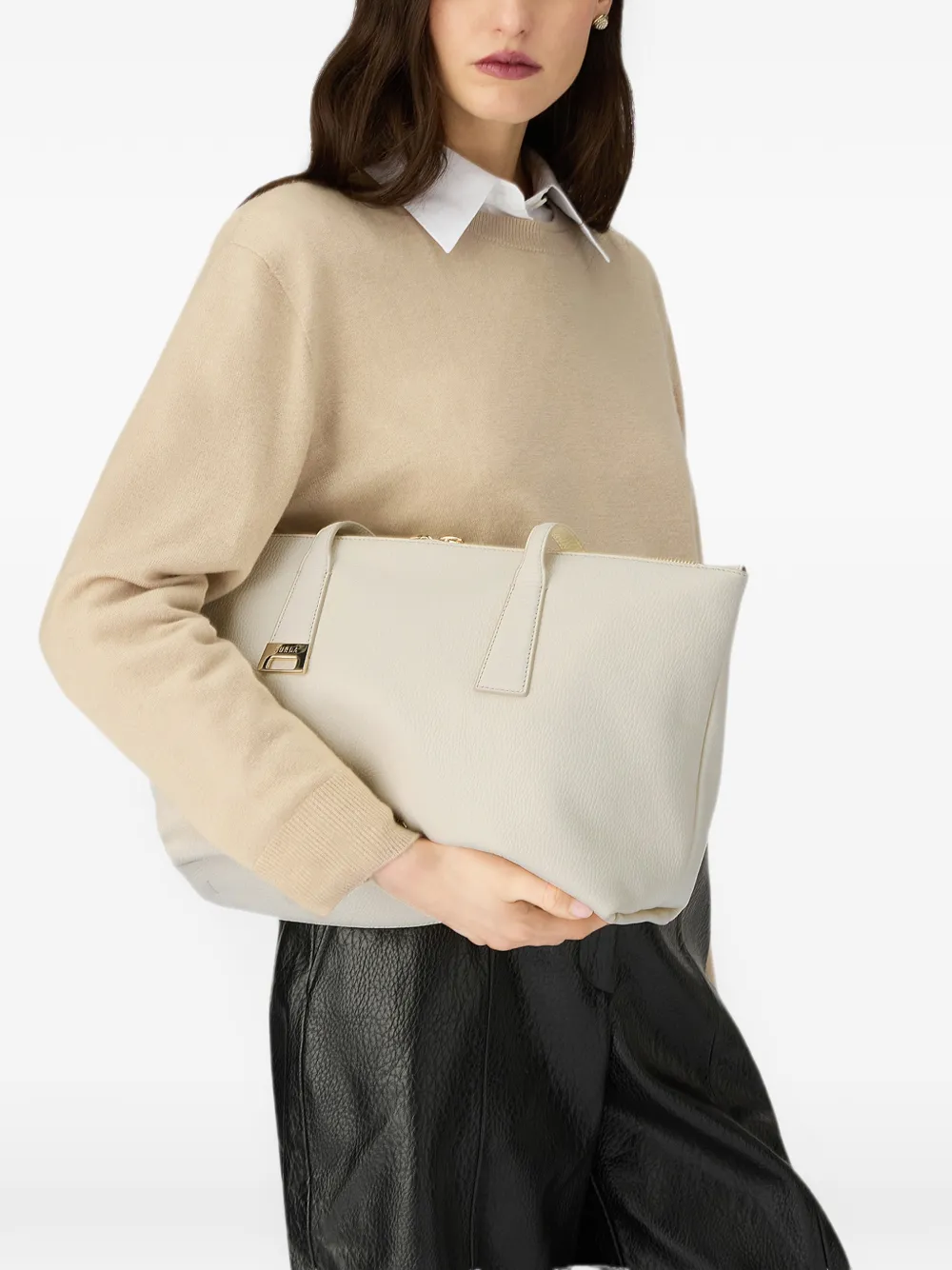 Furla Olivia M top handle tote bag - Neutrals