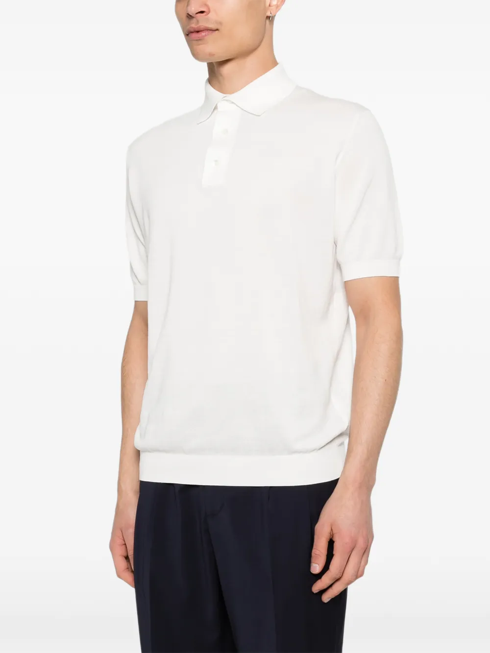  Lardini Short-sleeve Polo Shirt - White 
