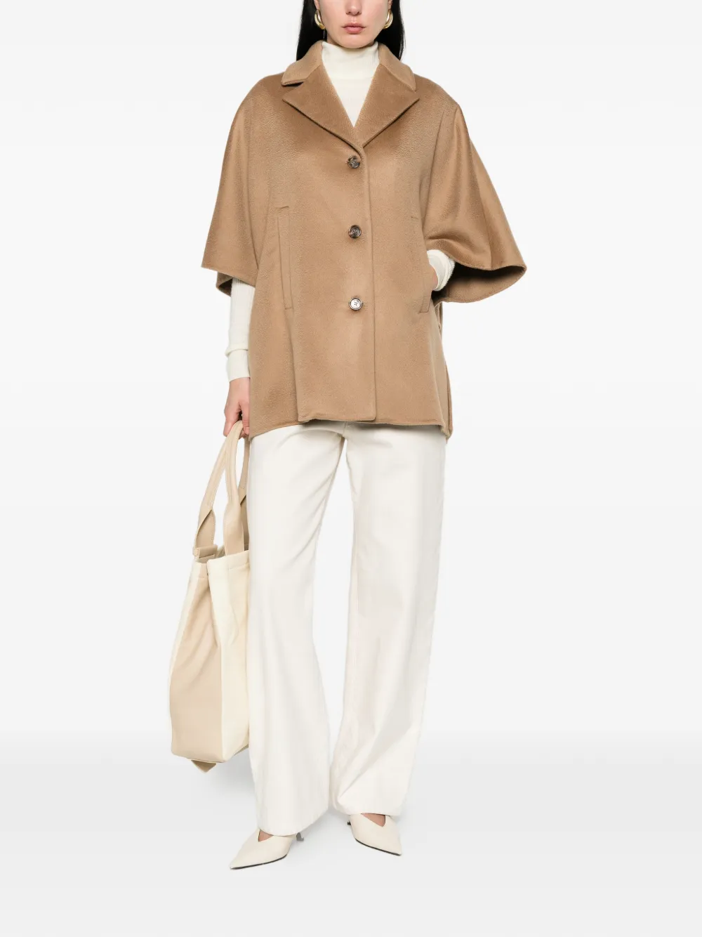  Max Mara Abrigo Mxagocce Con Botones - Marrón 