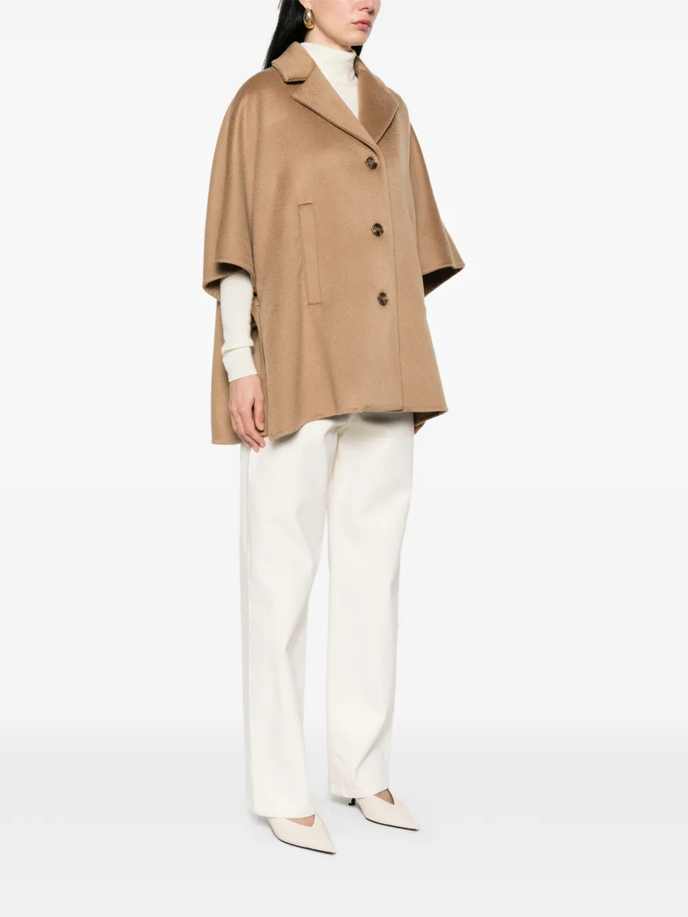  Max Mara Abrigo Mxagocce Con Botones - Marrón 