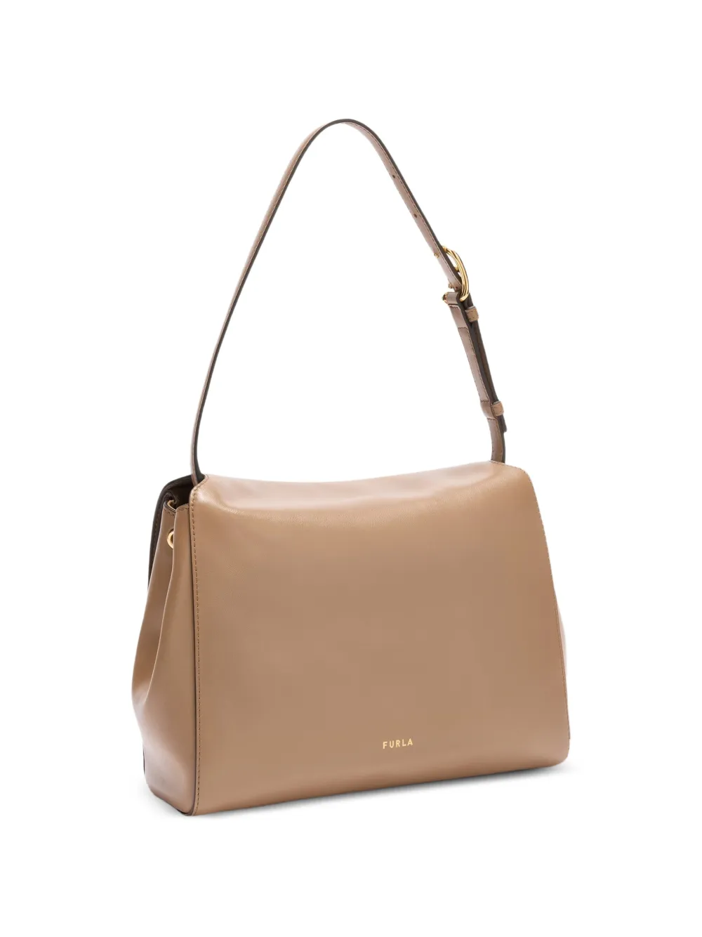 Furla Domus S leren schoudertas Beige