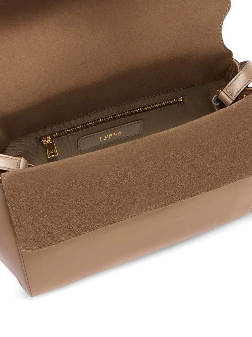 Furla Domus S leren schoudertas Beige