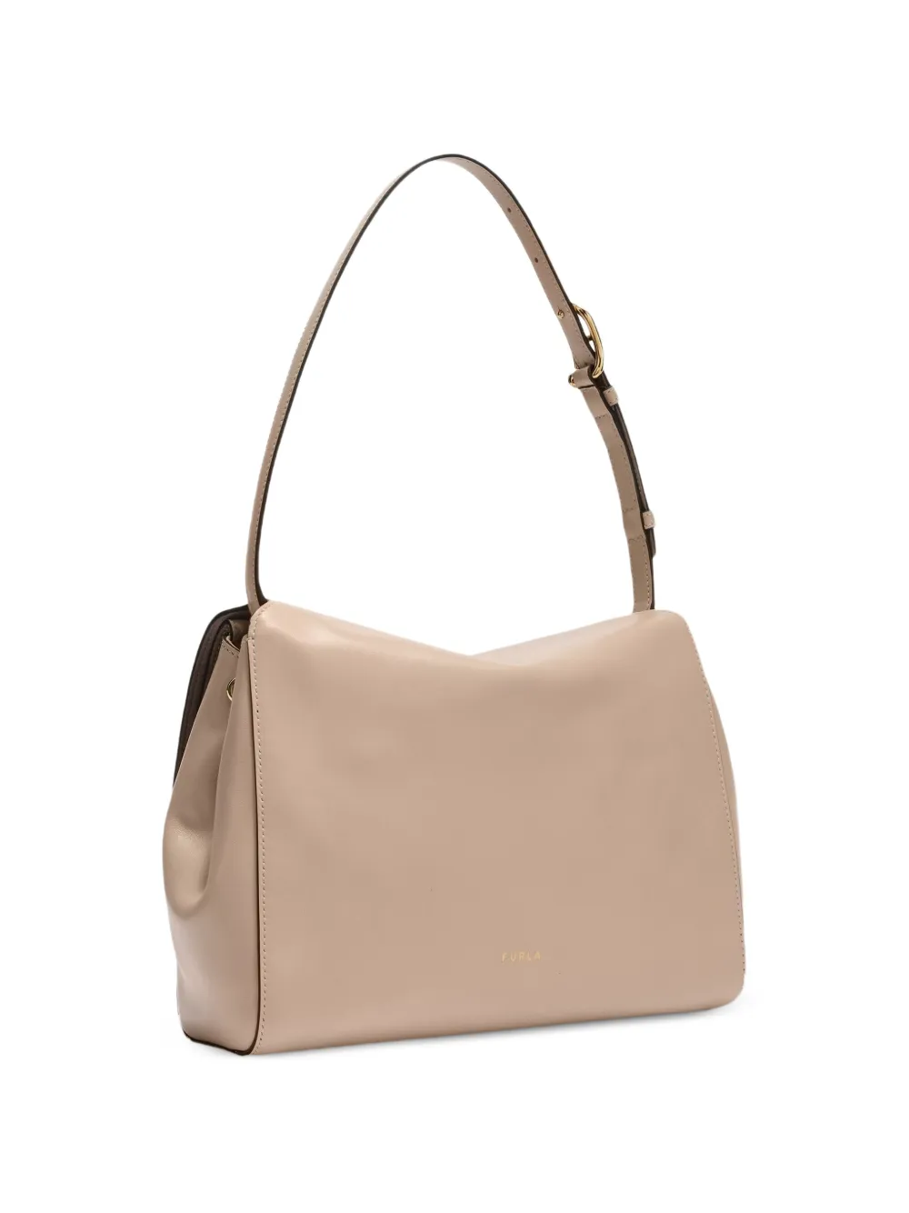 Furla Domus S leren schoudertas Beige