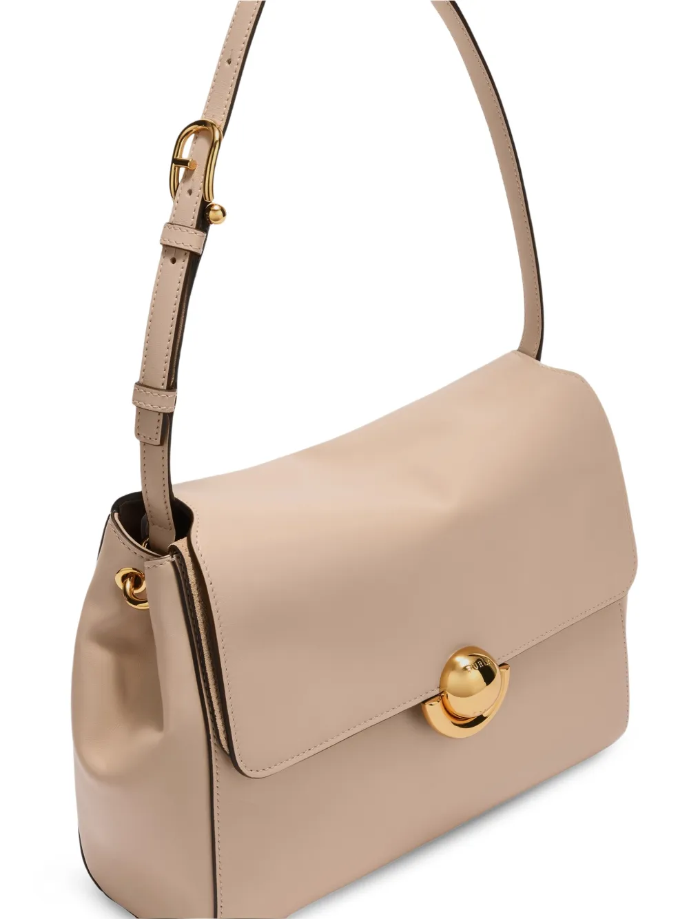 Furla Domus S leren schoudertas Beige