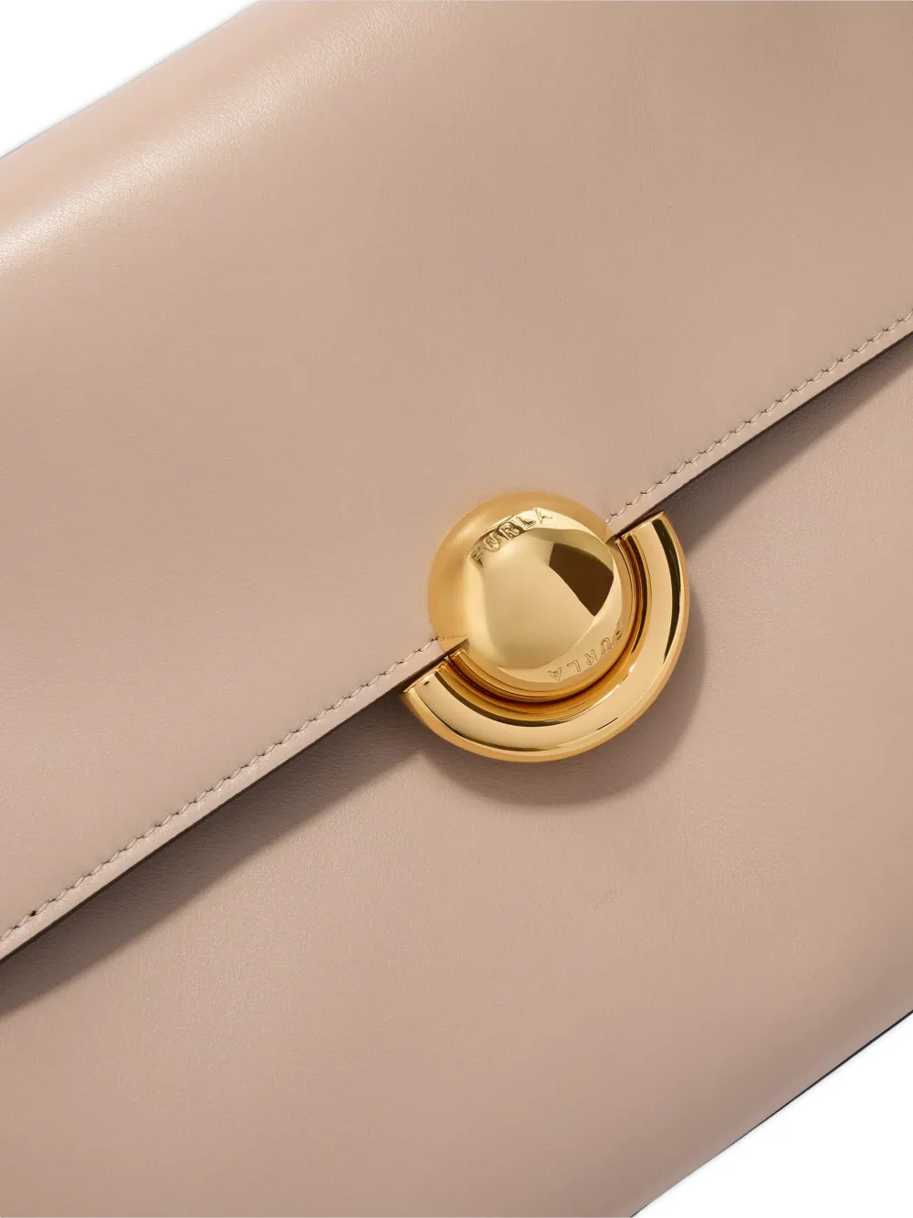 Furla Domus S leren schoudertas Beige