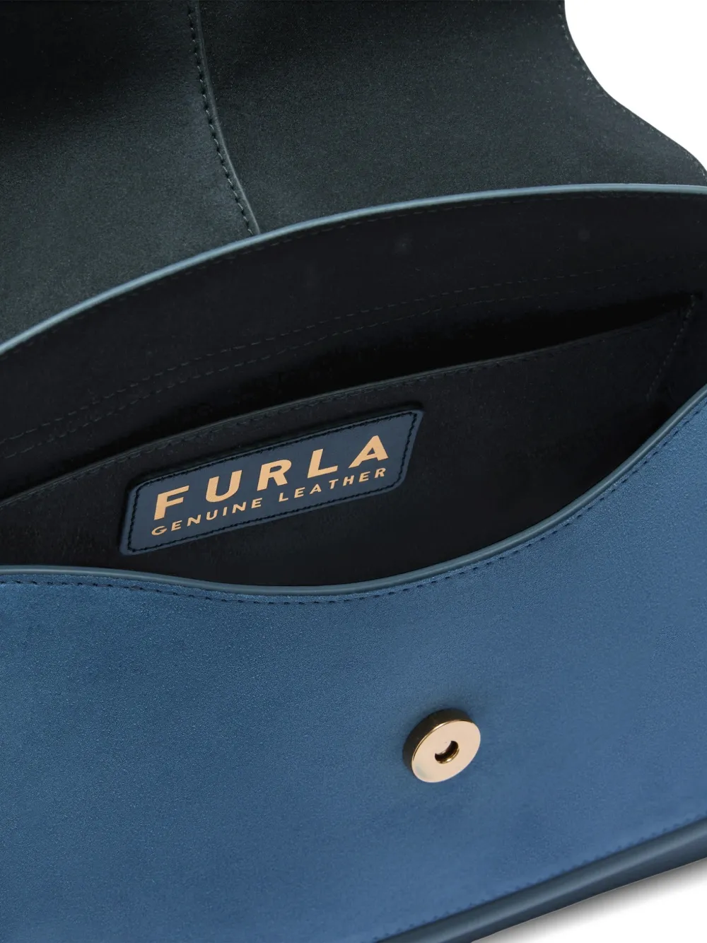 Furla Flow leren shopper met handgreep Blauw