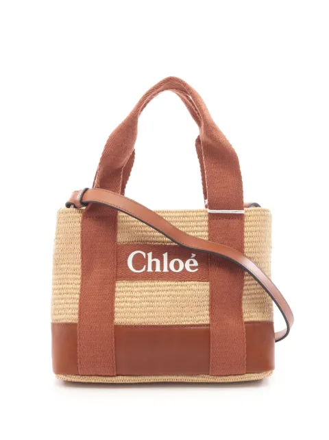 Chloé Pre-Owned 2010-2026 Small Raffia Kids Logo satchel