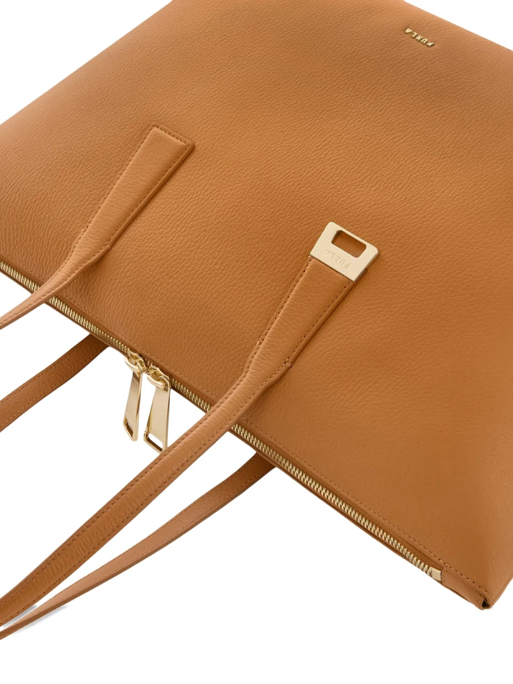 Furla Olivia leren shopper met rits Beige