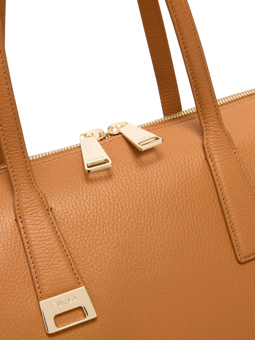 Furla Olivia leren shopper met rits Beige