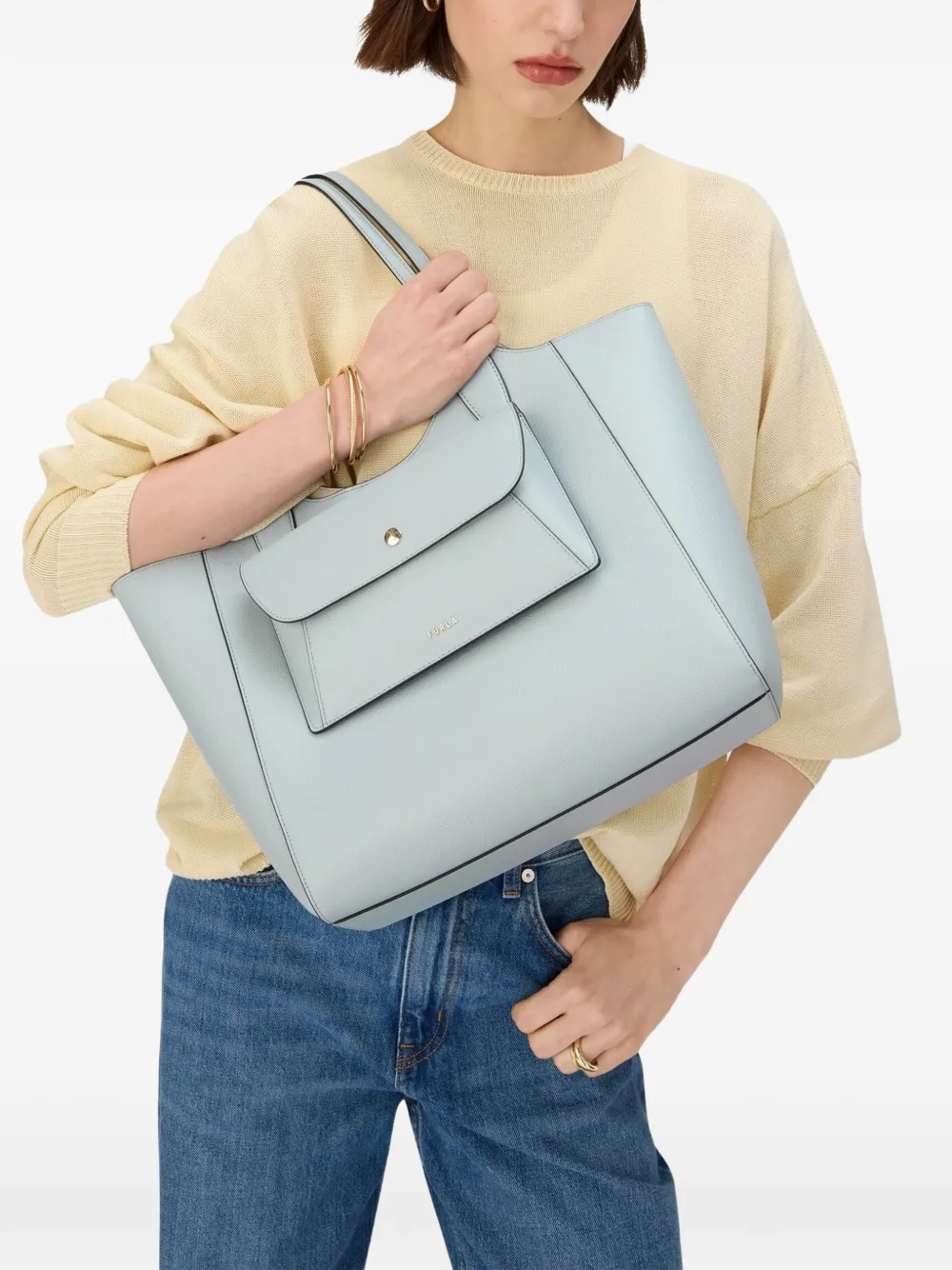 Furla Lea M shopper met zak Blauw