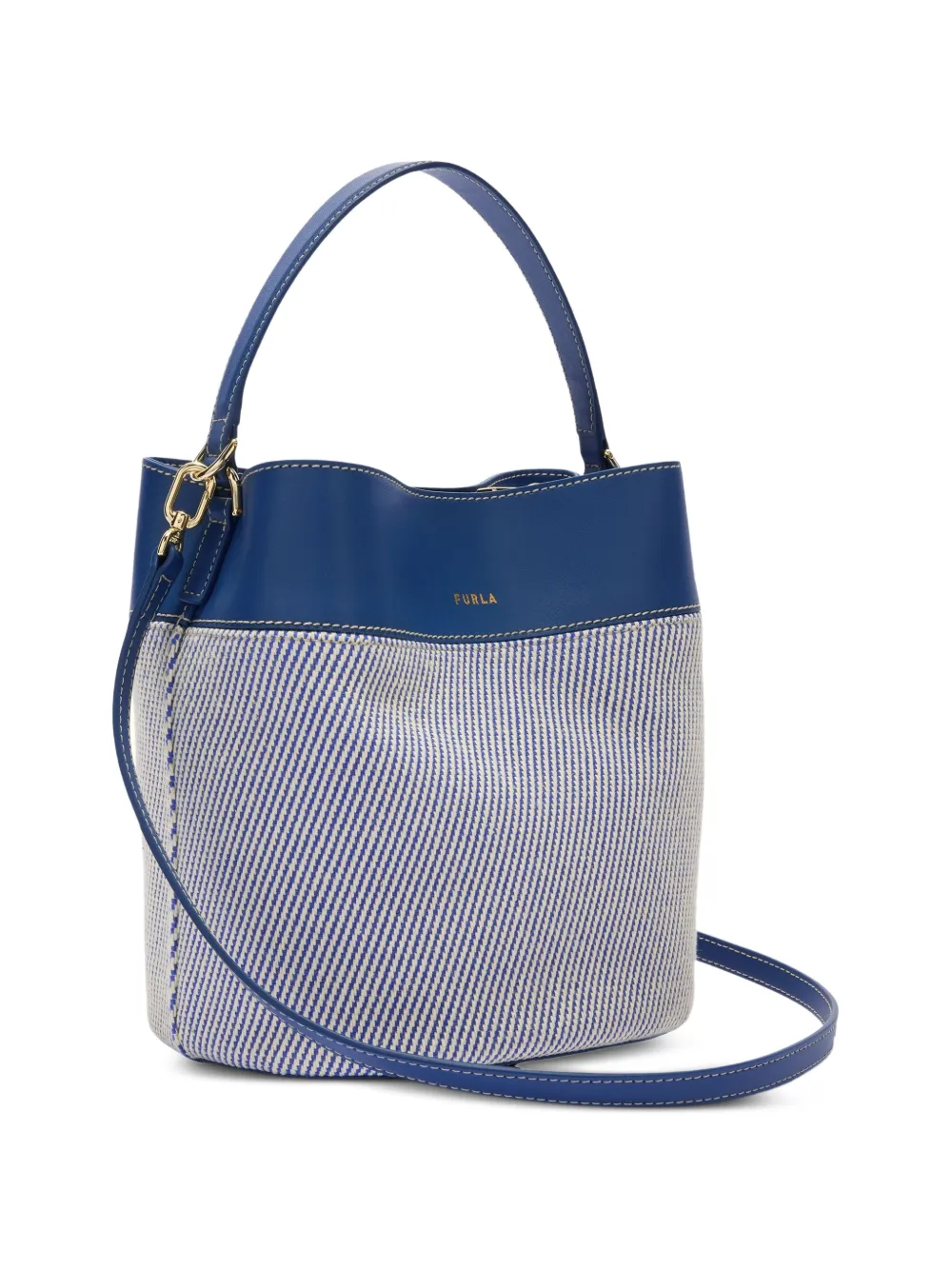 Furla Kleine Amelia gestreepte bucket-tas Blauw