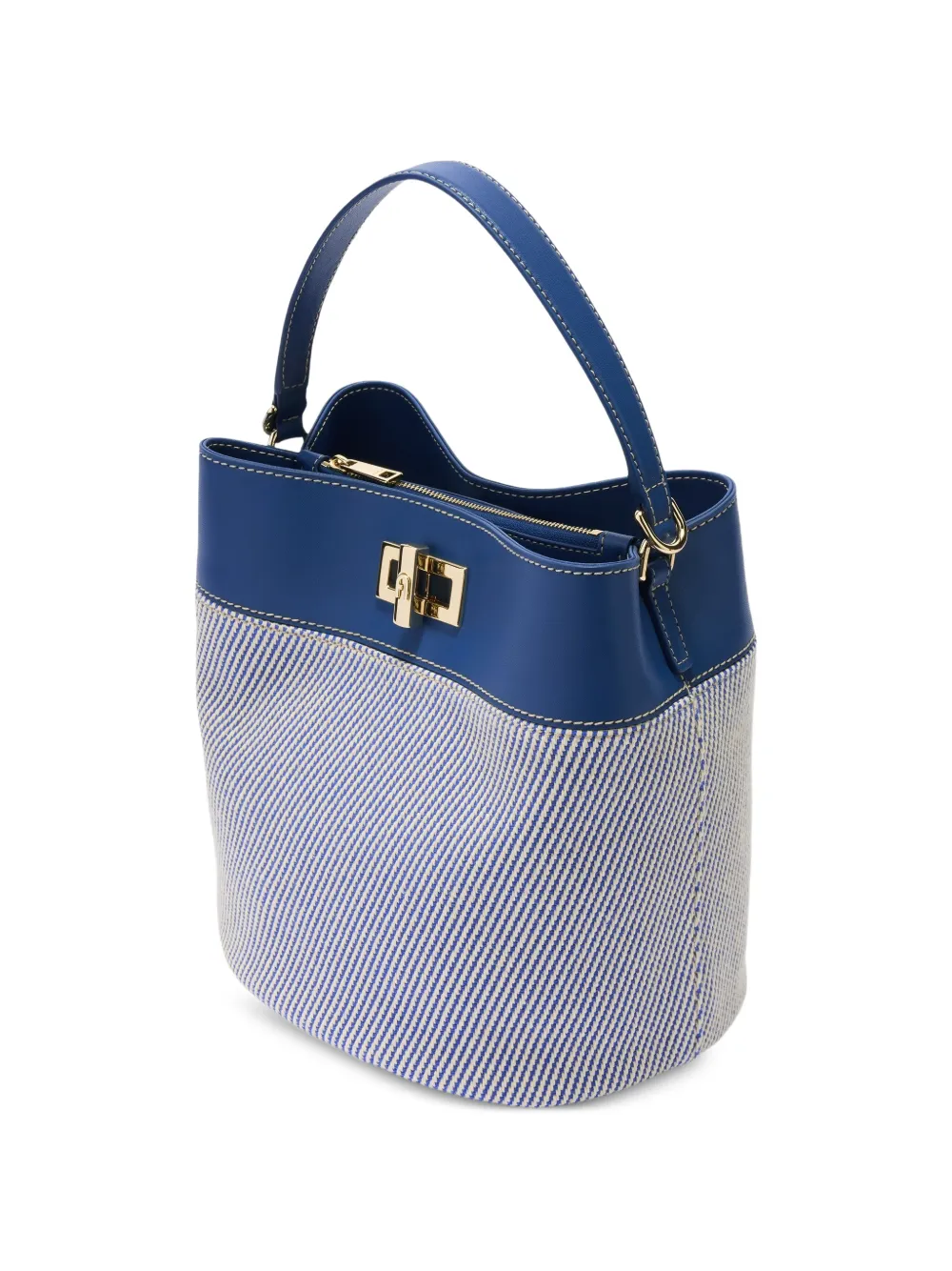 Furla Kleine Amelia gestreepte bucket-tas Blauw