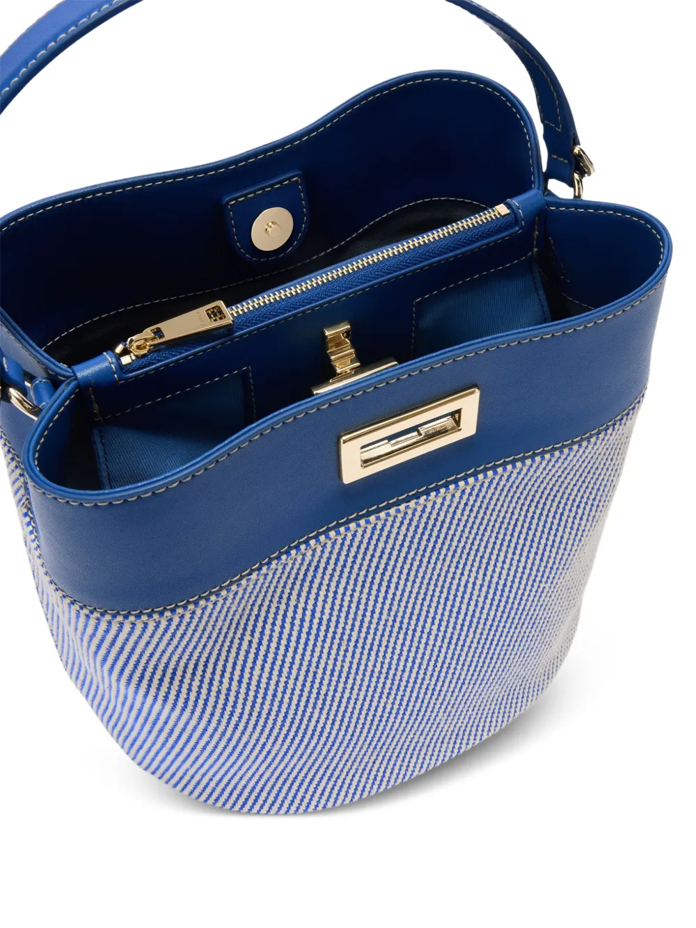 Furla Kleine Amelia gestreepte bucket-tas Blauw