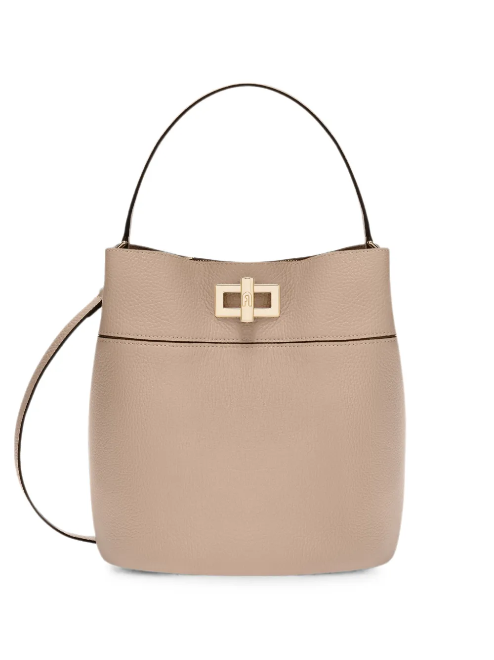 Furla Amelia S turnlock bucket bag - Nude