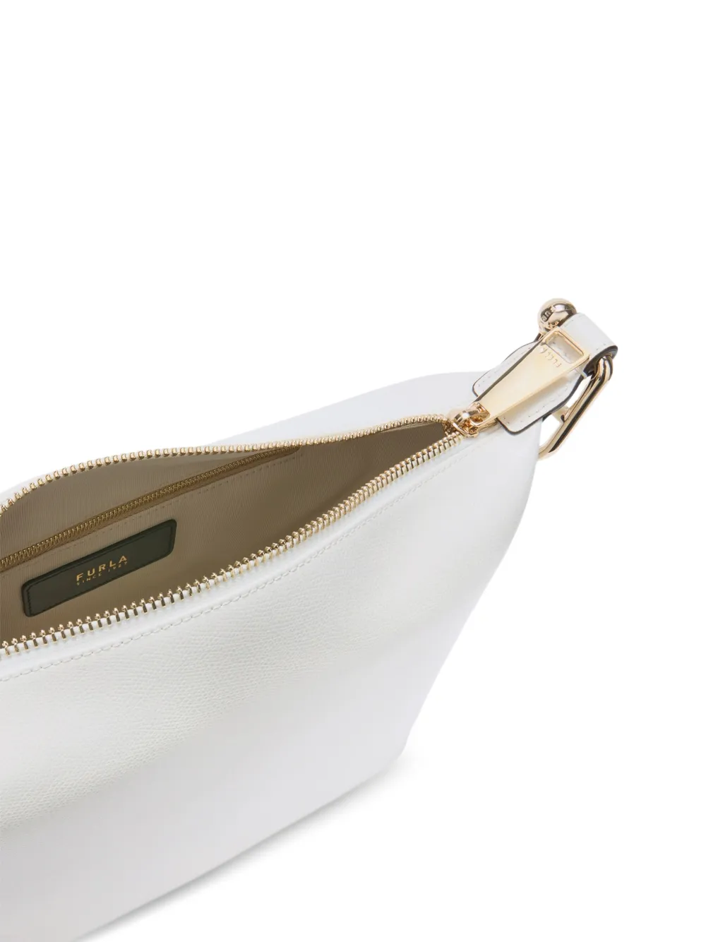 Furla Tonie leren schoudertas met textuur Wit