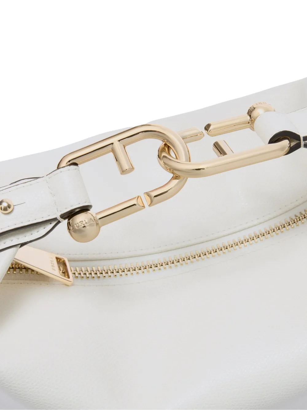 Furla Tonie leren schoudertas met textuur Wit