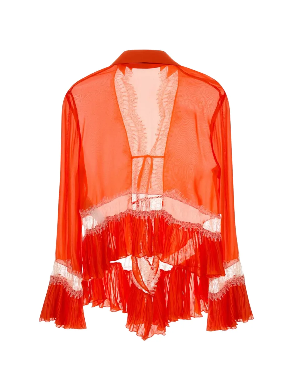  Blumarine Lace Ruffled Blouse - Orange 