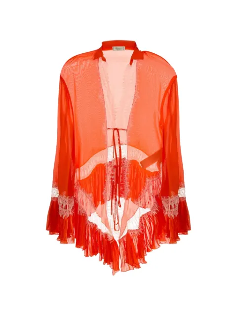 Blumarine lace ruffled blouse