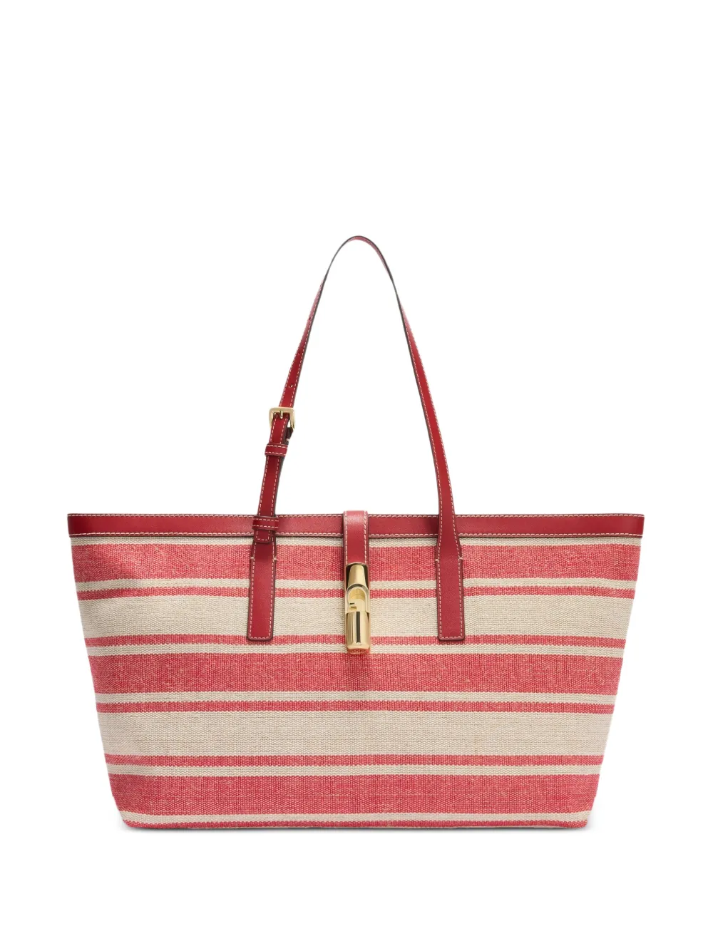 Furla Große Debby Tote Bag mit Streifen - Rot