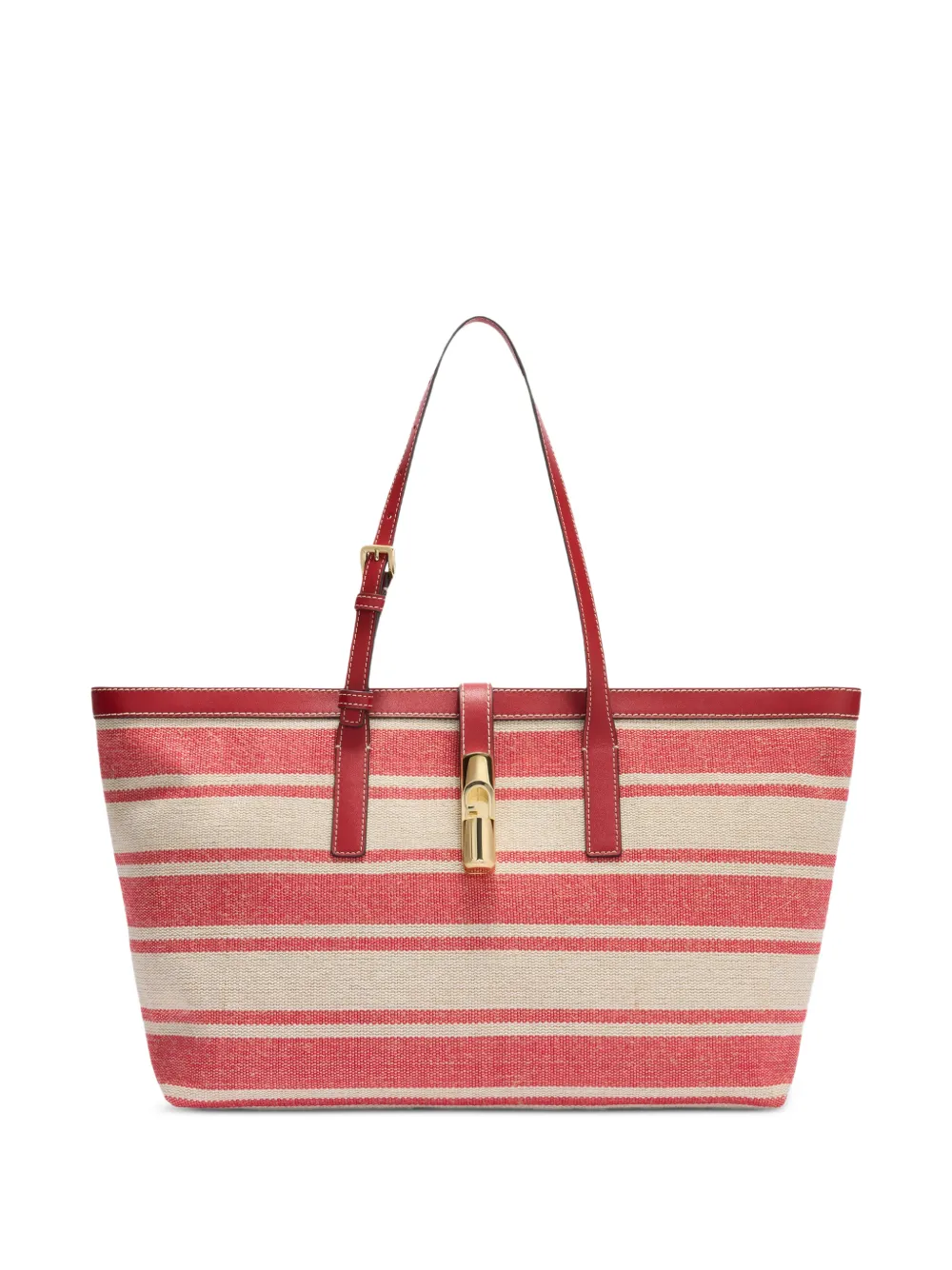 Furla Große Debby Tote Bag mit Streifen - Rot