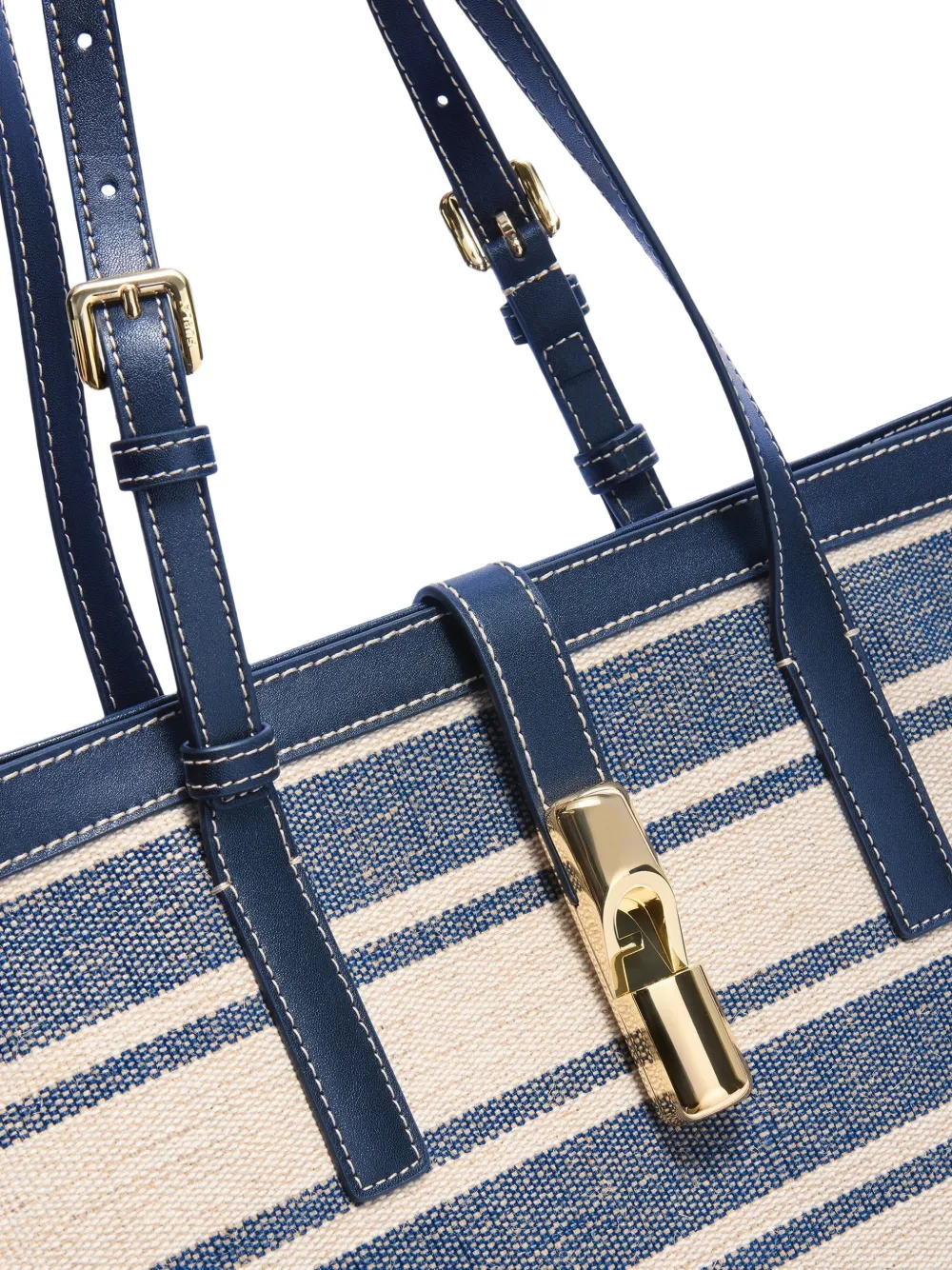 Furla Grote Debbu gestreepte shopper Blauw