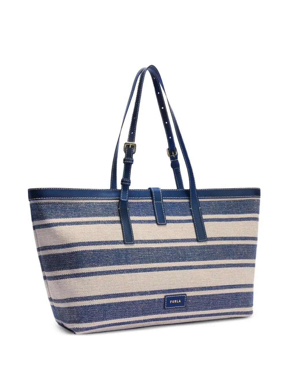 Furla Grote Debbu gestreepte shopper Blauw