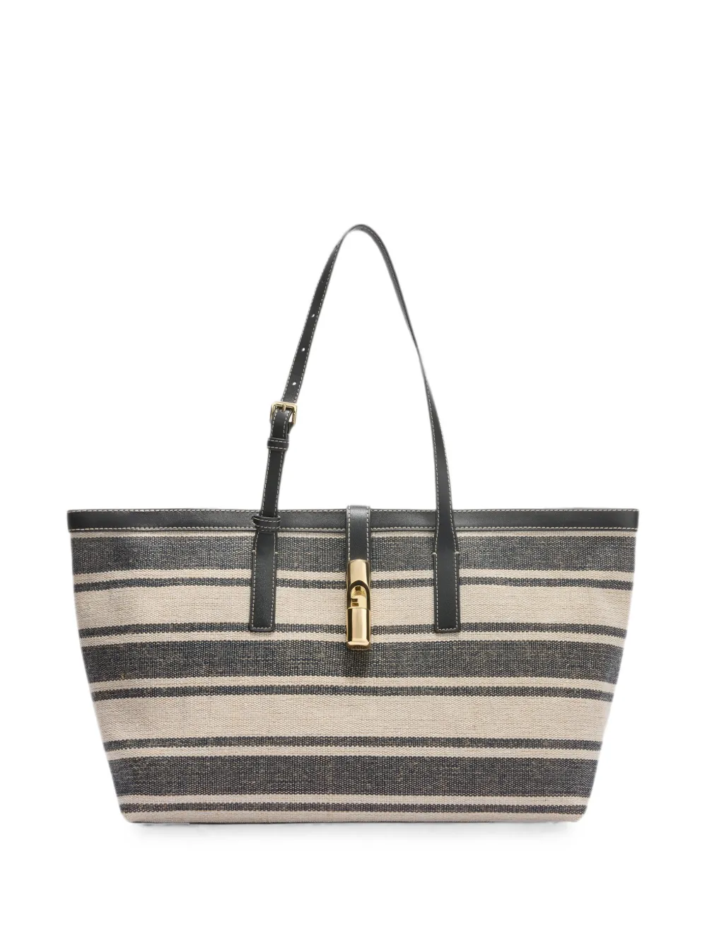 Furla large Debby striped tote bag - Blu