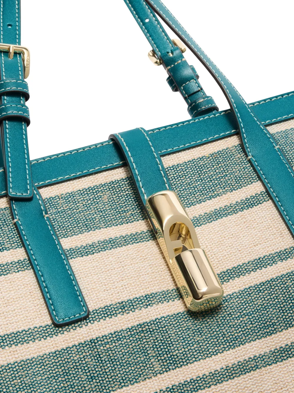 Furla Debby gestreepte shopper Blauw