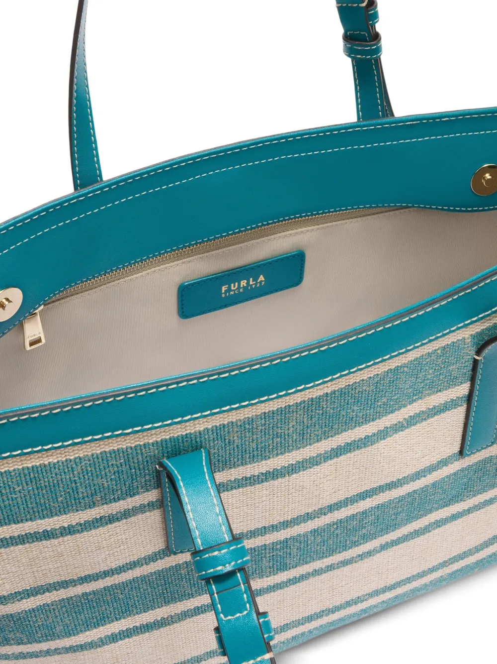 Furla Debby gestreepte shopper Blauw