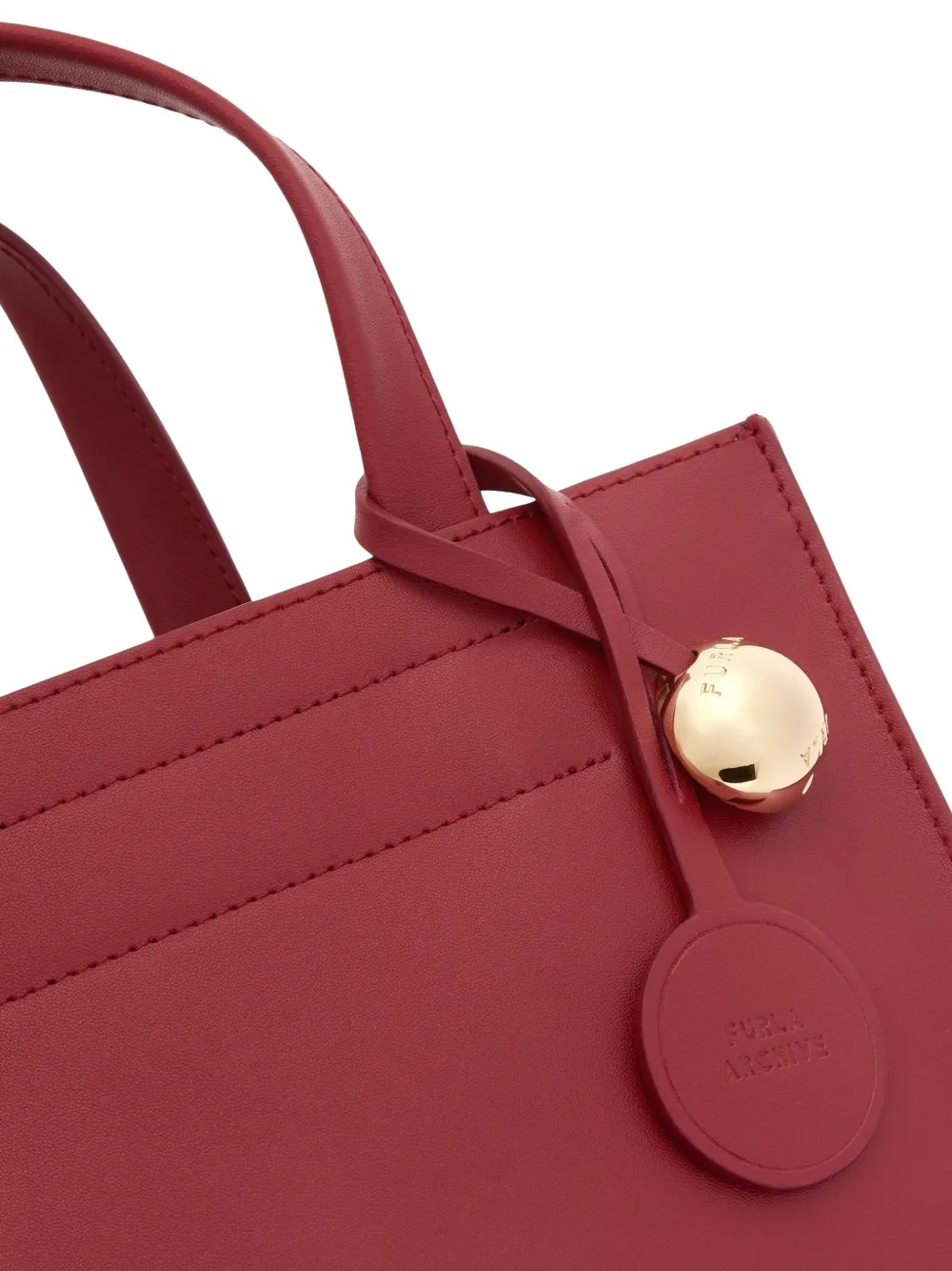 Furla Divide leren shopper met handvat Rood