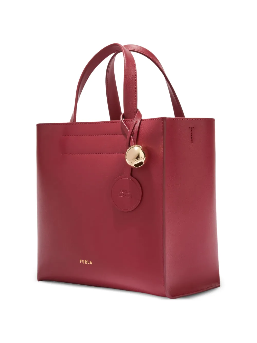 Furla Divide leren shopper met handvat Rood