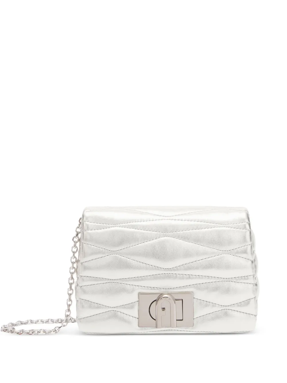 Furla quilted chain mini bag - Argento