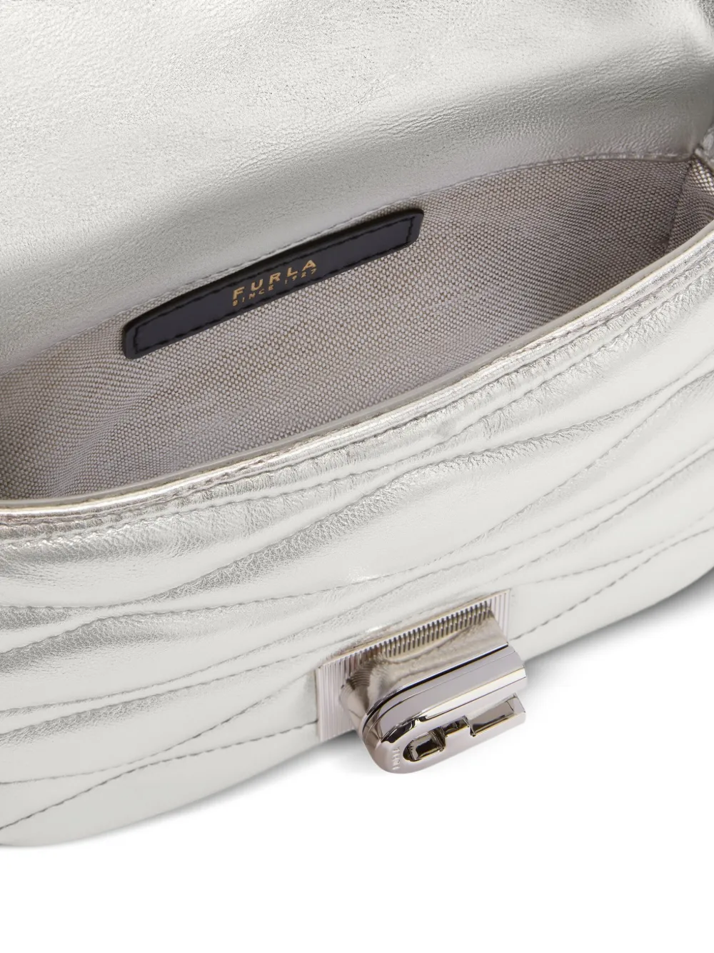 Furla Gevoerde mini schoudertas Zilver