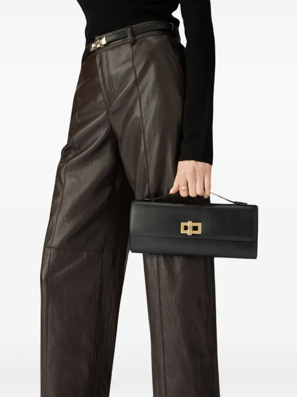Furla Clara Leather Clutch Bag | Black | FARFETCH