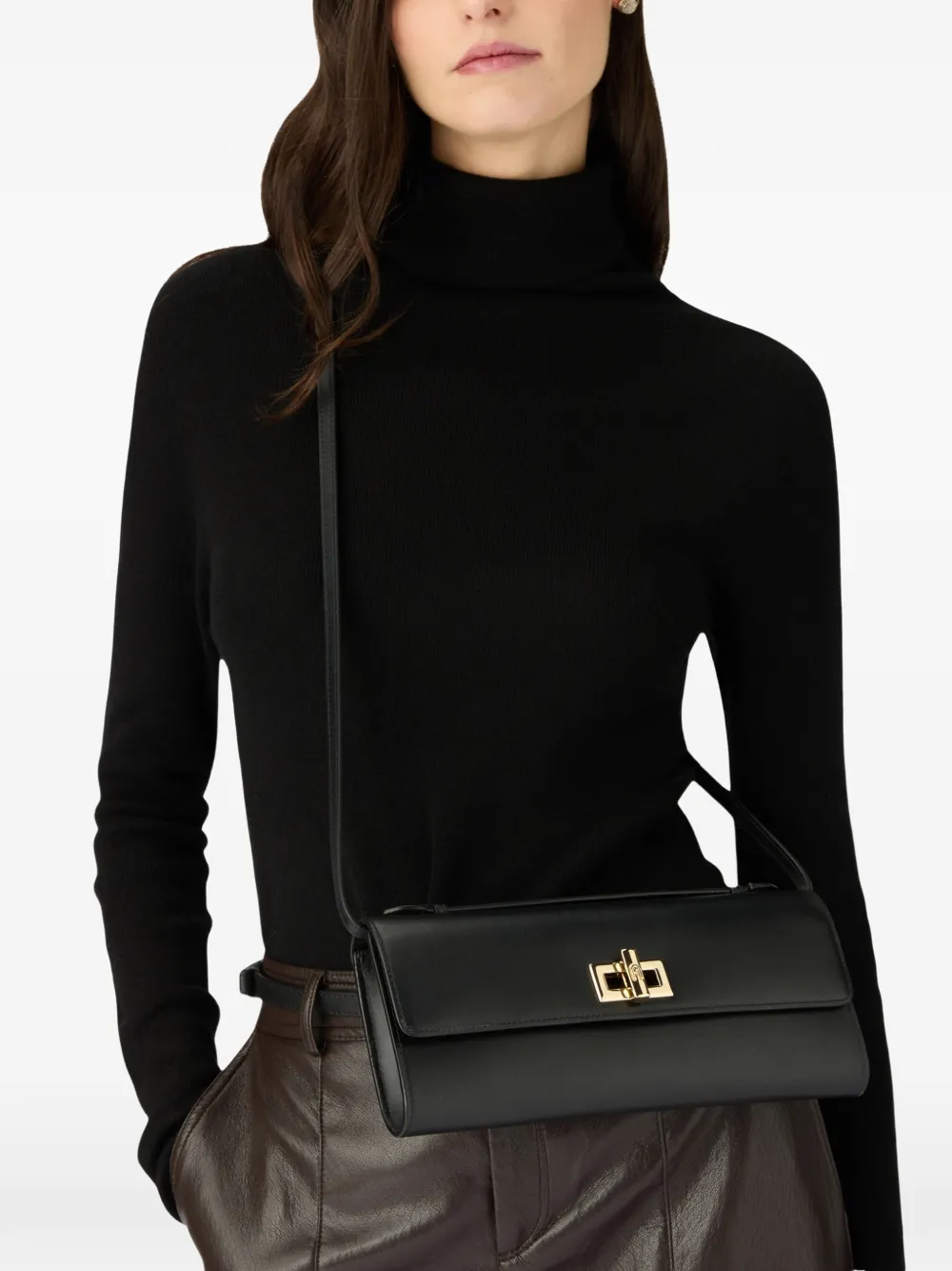 Furla Clara leren clutch Zwart
